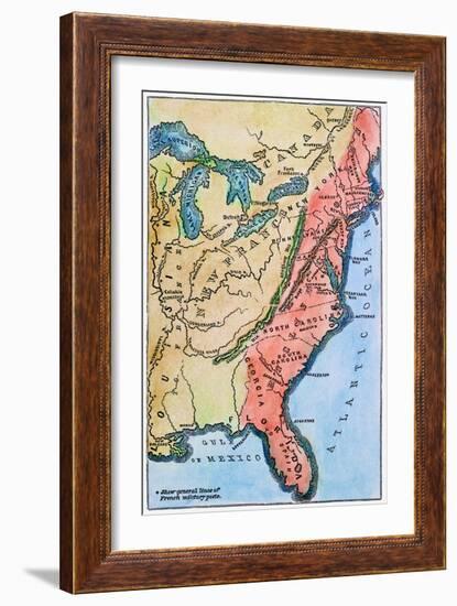 Colonial America Map-null-Framed Giclee Print