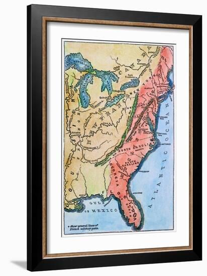 Colonial America Map-null-Framed Giclee Print