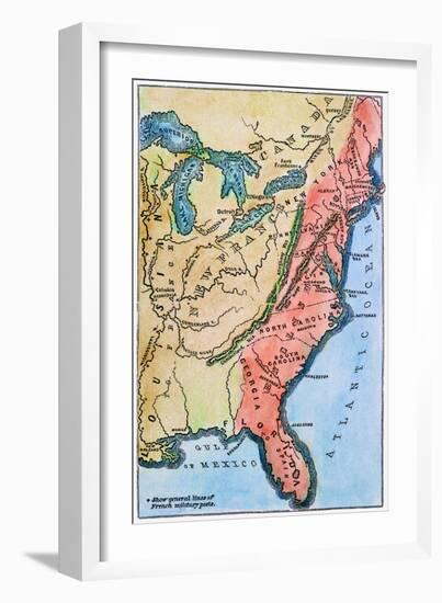 Colonial America Map-null-Framed Giclee Print