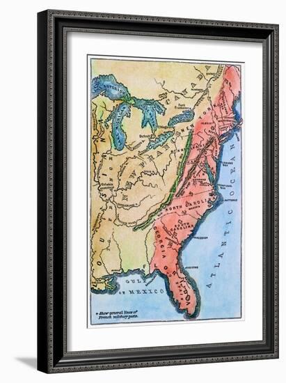 Colonial America Map-null-Framed Giclee Print