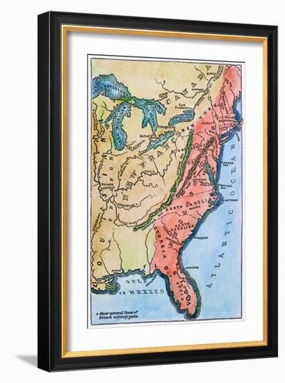 Colonial America Map-null-Framed Giclee Print