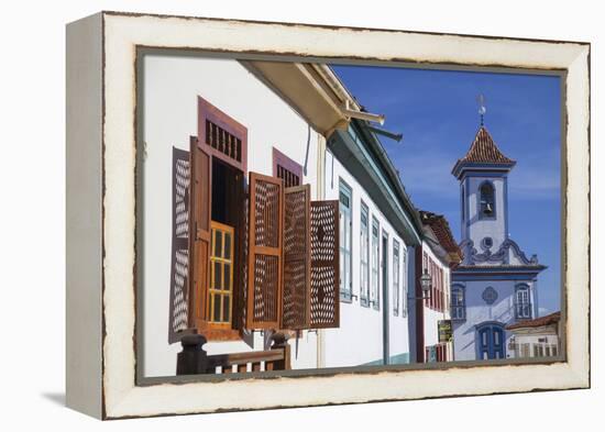 Colonial Architecture and Church of Amparo, Diamantina (Unesco World Heritage Site), Minas Gerais-Ian Trower-Framed Premier Image Canvas
