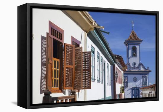 Colonial Architecture and Church of Amparo, Diamantina (Unesco World Heritage Site), Minas Gerais-Ian Trower-Framed Premier Image Canvas