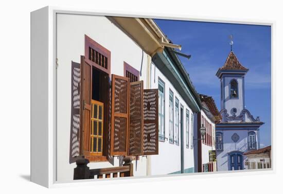 Colonial Architecture and Church of Amparo, Diamantina (Unesco World Heritage Site), Minas Gerais-Ian Trower-Framed Premier Image Canvas