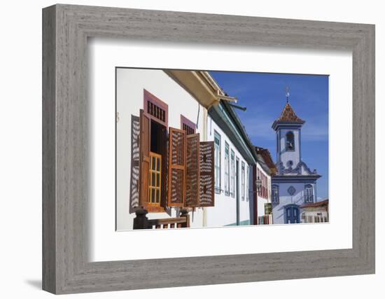 Colonial Architecture and Church of Amparo, Diamantina (Unesco World Heritage Site), Minas Gerais-Ian Trower-Framed Photographic Print