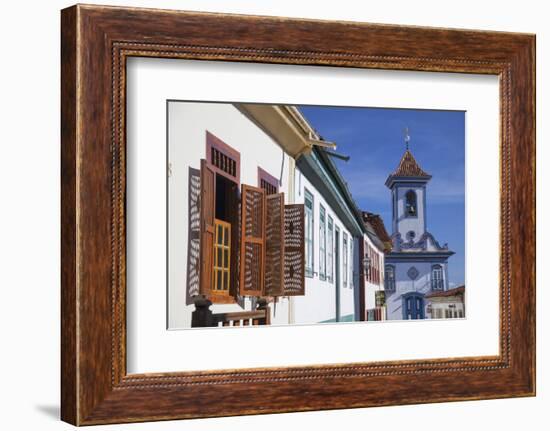 Colonial Architecture and Church of Amparo, Diamantina (Unesco World Heritage Site), Minas Gerais-Ian Trower-Framed Photographic Print