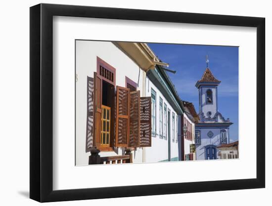 Colonial Architecture and Church of Amparo, Diamantina (Unesco World Heritage Site), Minas Gerais-Ian Trower-Framed Photographic Print