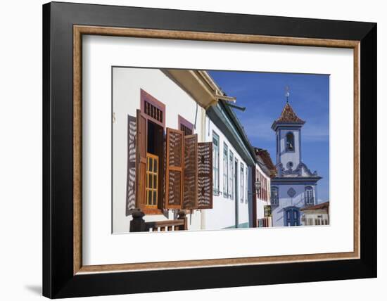 Colonial Architecture and Church of Amparo, Diamantina (Unesco World Heritage Site), Minas Gerais-Ian Trower-Framed Photographic Print