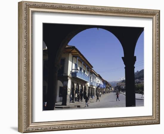 Colonial Balconies, Plaza De Armas, Cuzco, Peru, South America-Christopher Rennie-Framed Photographic Print