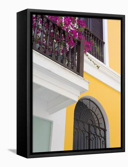 Colonial Buildings in Old City of San Juan, Puerto Rico Island, West Indies, USA, Central America-Richard Cummins-Framed Premier Image Canvas