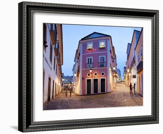 Colonial Centre at Dusk, Pelourinho, Salvador, Bahia, Brazil-Peter Adams-Framed Photographic Print