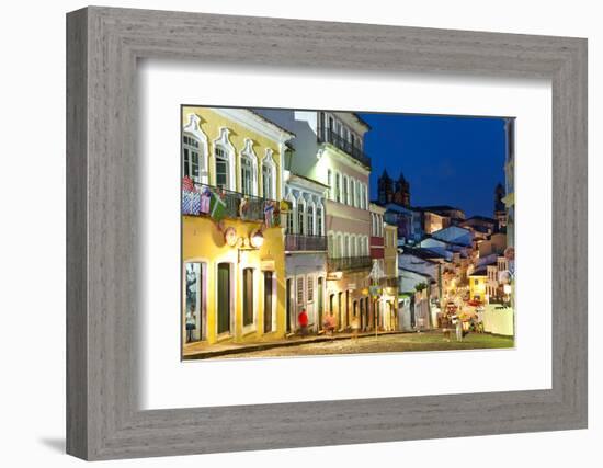 Colonial Centre at Dusk, Pelourinho, Salvador, Bahia, Brazil-Peter Adams-Framed Photographic Print