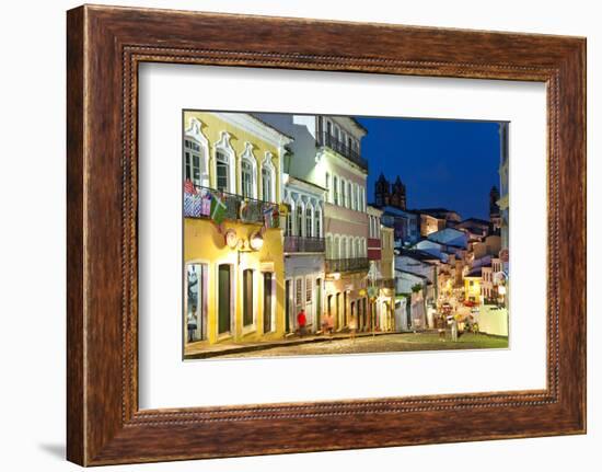 Colonial Centre at Dusk, Pelourinho, Salvador, Bahia, Brazil-Peter Adams-Framed Photographic Print