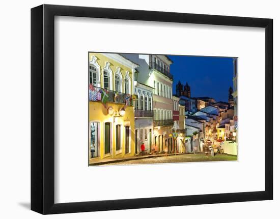 Colonial Centre at Dusk, Pelourinho, Salvador, Bahia, Brazil-Peter Adams-Framed Photographic Print