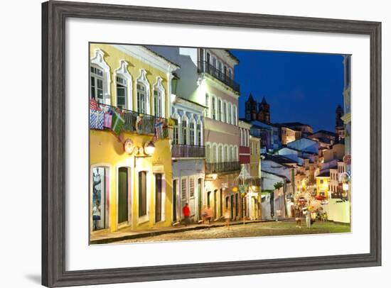 Colonial Centre at Dusk, Pelourinho, Salvador, Bahia, Brazil-Peter Adams-Framed Photographic Print