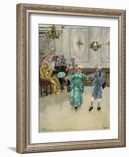 Colonial Children Learning to Dance the Minuet-null-Framed Giclee Print