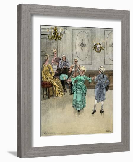 Colonial Children Learning to Dance the Minuet-null-Framed Giclee Print