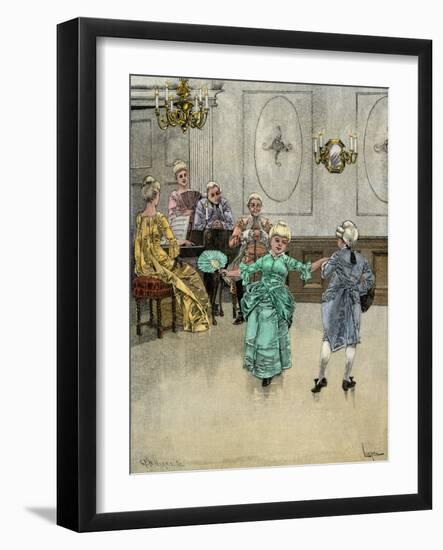 Colonial Children Learning to Dance the Minuet-null-Framed Giclee Print