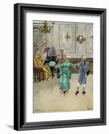 Colonial Children Learning to Dance the Minuet-null-Framed Giclee Print