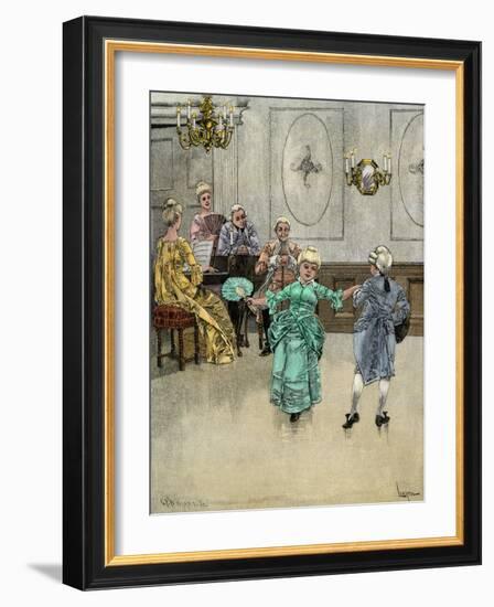 Colonial Children Learning to Dance the Minuet-null-Framed Giclee Print