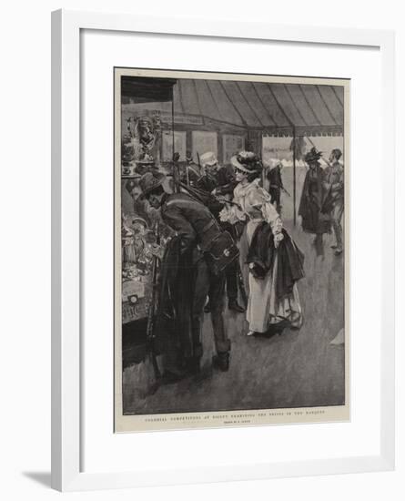 Colonial Competitors at Bisley Examining the Prizes in the Marquee-null-Framed Giclee Print