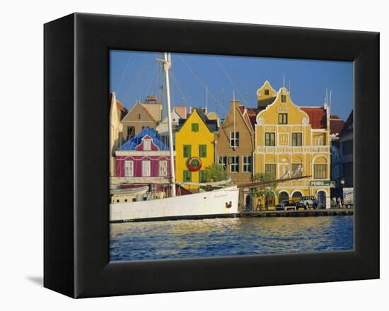 Colonial Gabled Waterfront Buildings, Willemstad, Curacao, Caribbean, West Indies-Gavin Hellier-Framed Premier Image Canvas