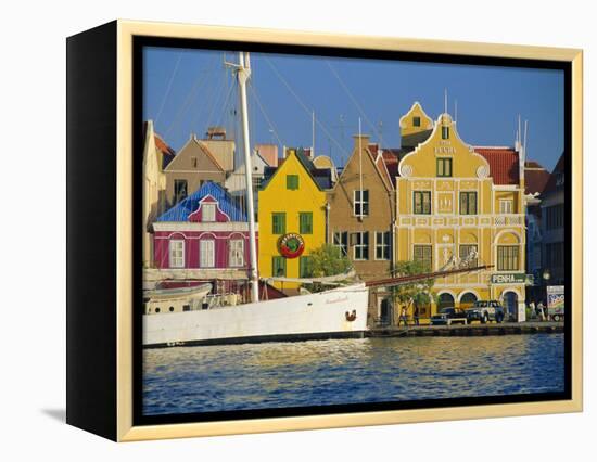 Colonial Gabled Waterfront Buildings, Willemstad, Curacao, Caribbean, West Indies-Gavin Hellier-Framed Premier Image Canvas