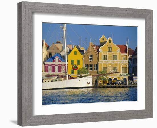 Colonial Gabled Waterfront Buildings, Willemstad, Curacao, Caribbean, West Indies-Gavin Hellier-Framed Photographic Print