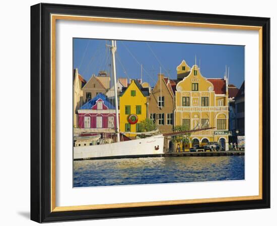 Colonial Gabled Waterfront Buildings, Willemstad, Curacao, Caribbean, West Indies-Gavin Hellier-Framed Photographic Print