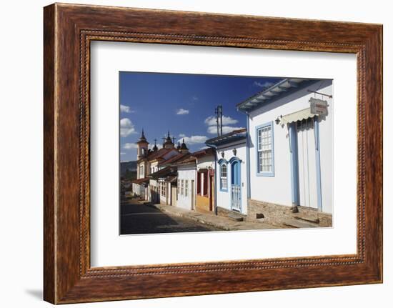 Colonial Houses and Nossa Senhora do Carmo Church, Mariana, Minas Gerais, Brazil, South America-Ian Trower-Framed Photographic Print