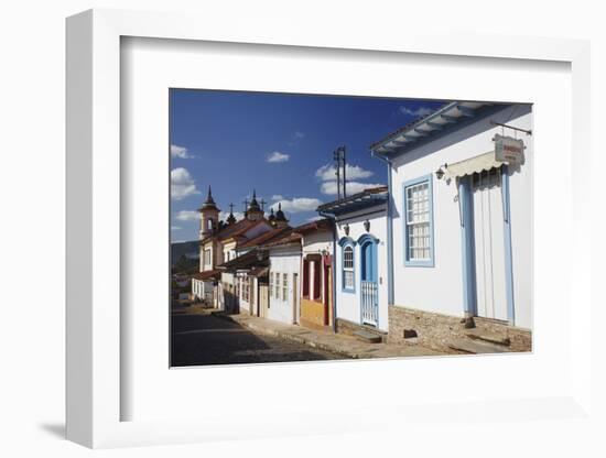 Colonial Houses and Nossa Senhora do Carmo Church, Mariana, Minas Gerais, Brazil, South America-Ian Trower-Framed Photographic Print