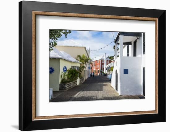 Colonial Houses in the UNESCO World Heritage Site, the Historic Town of St George, Bermuda-Michael Runkel-Framed Photographic Print