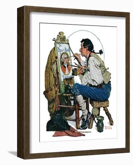 "Colonial Sign Painter", February 6,1926-Norman Rockwell-Framed Giclee Print