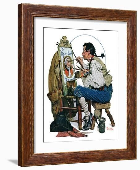 "Colonial Sign Painter", February 6,1926-Norman Rockwell-Framed Giclee Print