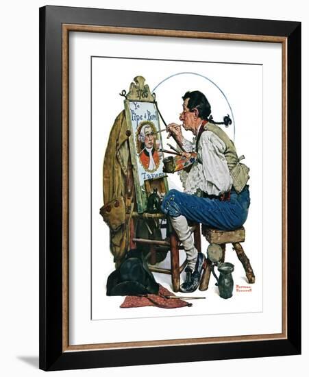 "Colonial Sign Painter", February 6,1926-Norman Rockwell-Framed Giclee Print