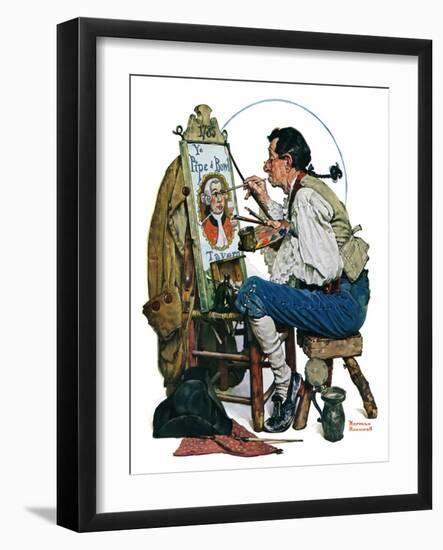 "Colonial Sign Painter", February 6,1926-Norman Rockwell-Framed Giclee Print