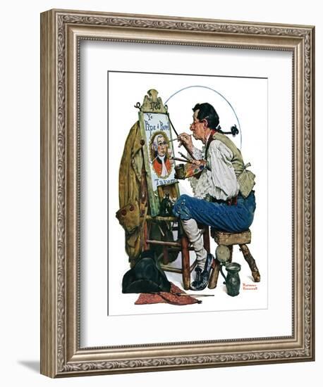 "Colonial Sign Painter", February 6,1926-Norman Rockwell-Framed Giclee Print