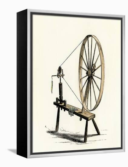 Colonial Spinning Wheel-null-Framed Premier Image Canvas