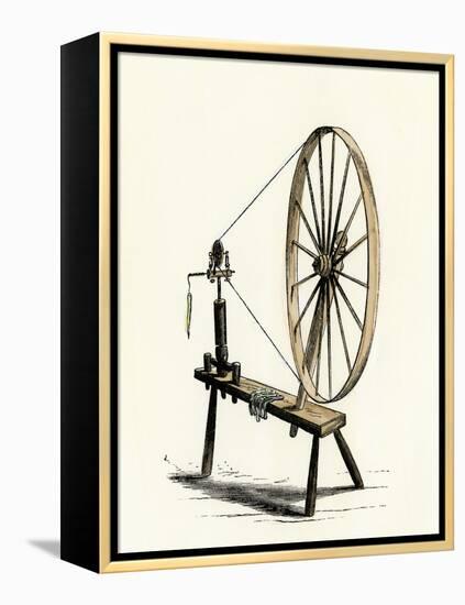 Colonial Spinning Wheel-null-Framed Premier Image Canvas