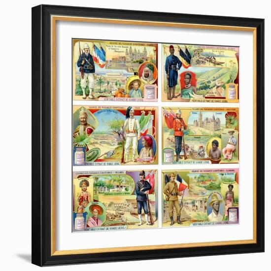 Colonies of the European Powers - France, Belgium, Italy, England, Holland and Germany, 1910-null-Framed Giclee Print