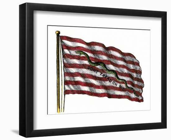 Colonists' Rattlesnake Flag with Don't Tread on Me Slogan-null-Framed Giclee Print