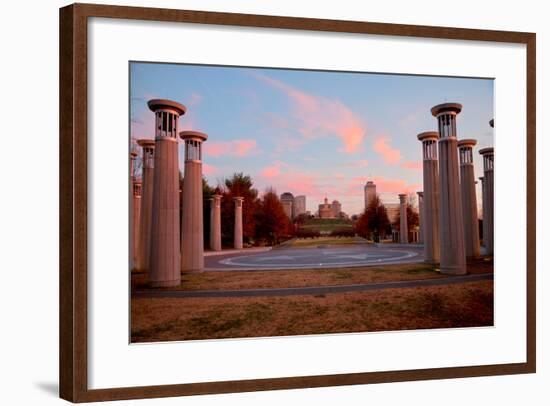 Colonnade in a park, 95 Bell Carillons, Bicentennial Mall State Park, Nashville, Davidson County...-null-Framed Photographic Print