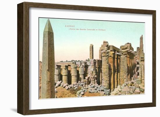 Colonnade, Obelisk, Karnak, Egypt-null-Framed Premium Giclee Print