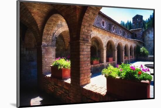 Colonnade Of An Old World Castle In Napa Valley-George Oze-Mounted Photographic Print