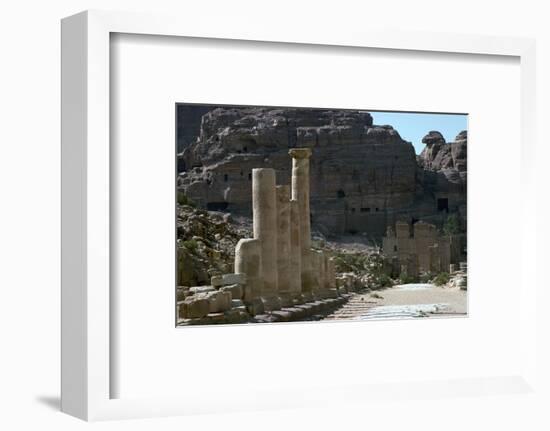 Colonnaded street in the centre of Petra-Unknown-Framed Photographic Print