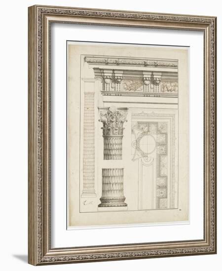 Colonne avec chapiteau, entablement et corniche-Charles Le Brun-Framed Giclee Print