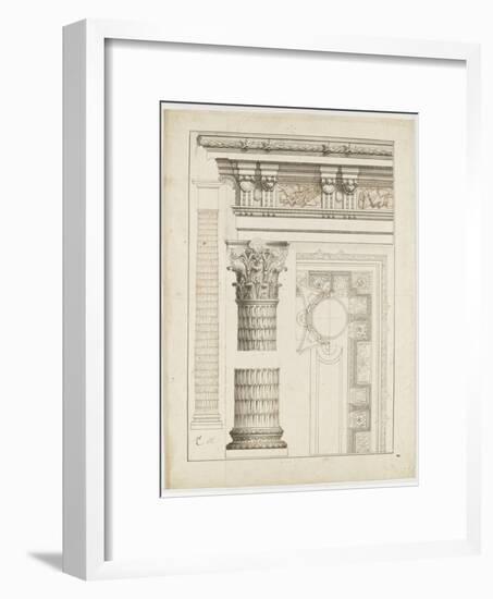 Colonne avec chapiteau, entablement et corniche-Charles Le Brun-Framed Giclee Print