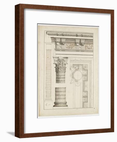 Colonne avec chapiteau, entablement et corniche-Charles Le Brun-Framed Giclee Print