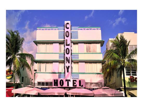 Colony Hotel At The Ocean Drive In The Art Deco District In South Miami Beach Miami Florida Usa Premium Giclee Print Art Com