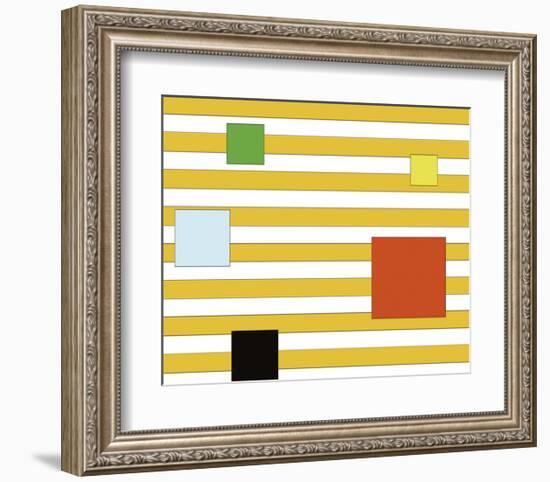 Color Block on Stripe-Dan Bleier-Framed Art Print